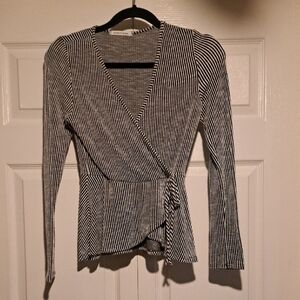 Caution To The Wind Monochrome Striped Top